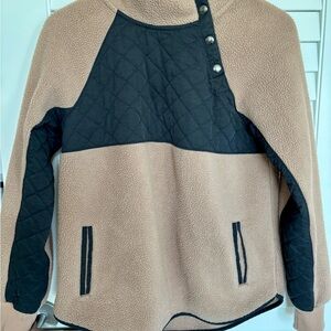 Abercrombie & Fitch Tan and Black Teddy Jacket